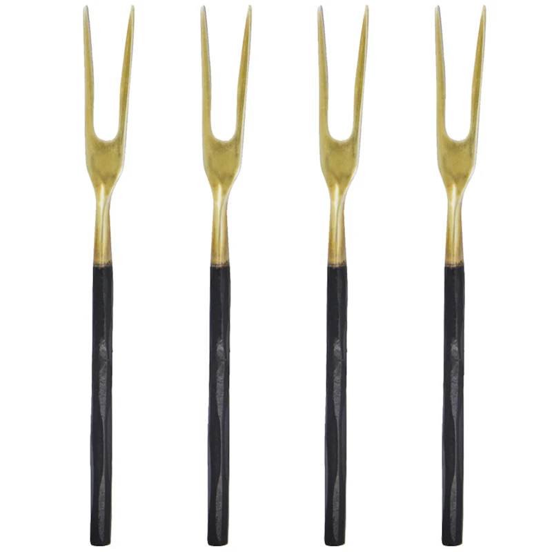 Påläggssgaffel 4-pack, Antikmässing