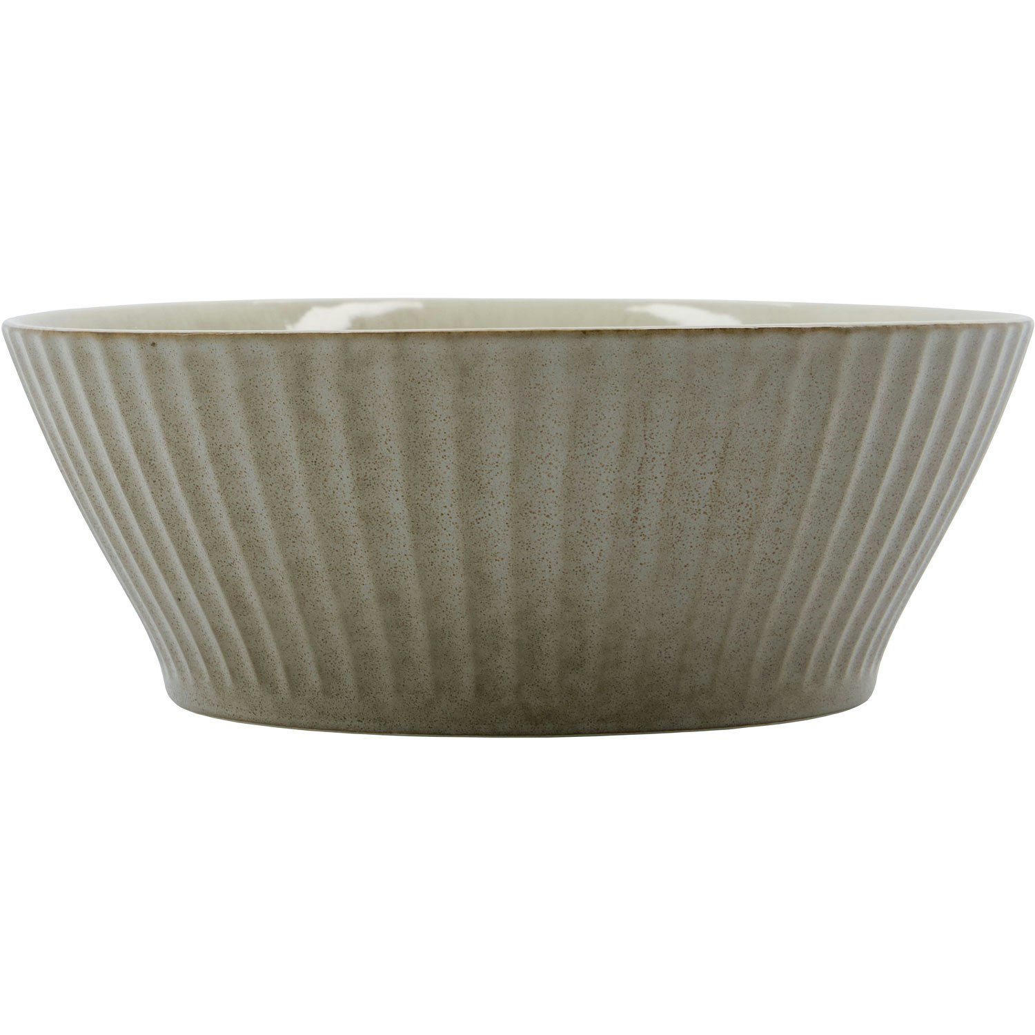 House Doctor Pleat Sk&aring;l 19 Cm - Serveringssk&aring;lar Stengods Gr&aring;brun