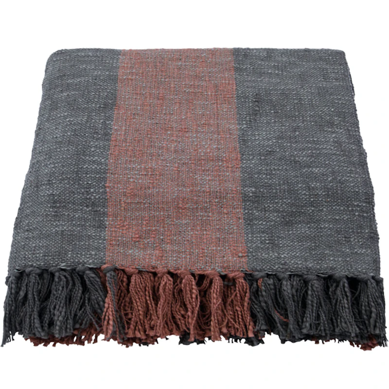 Ponra Överkast 130x180 cm, Röd/Kakhi