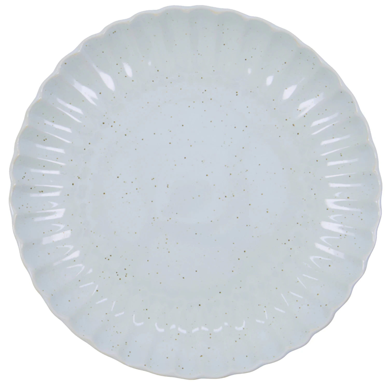 house doctor scallop tallrik ø26 cm - stengods ljusblå