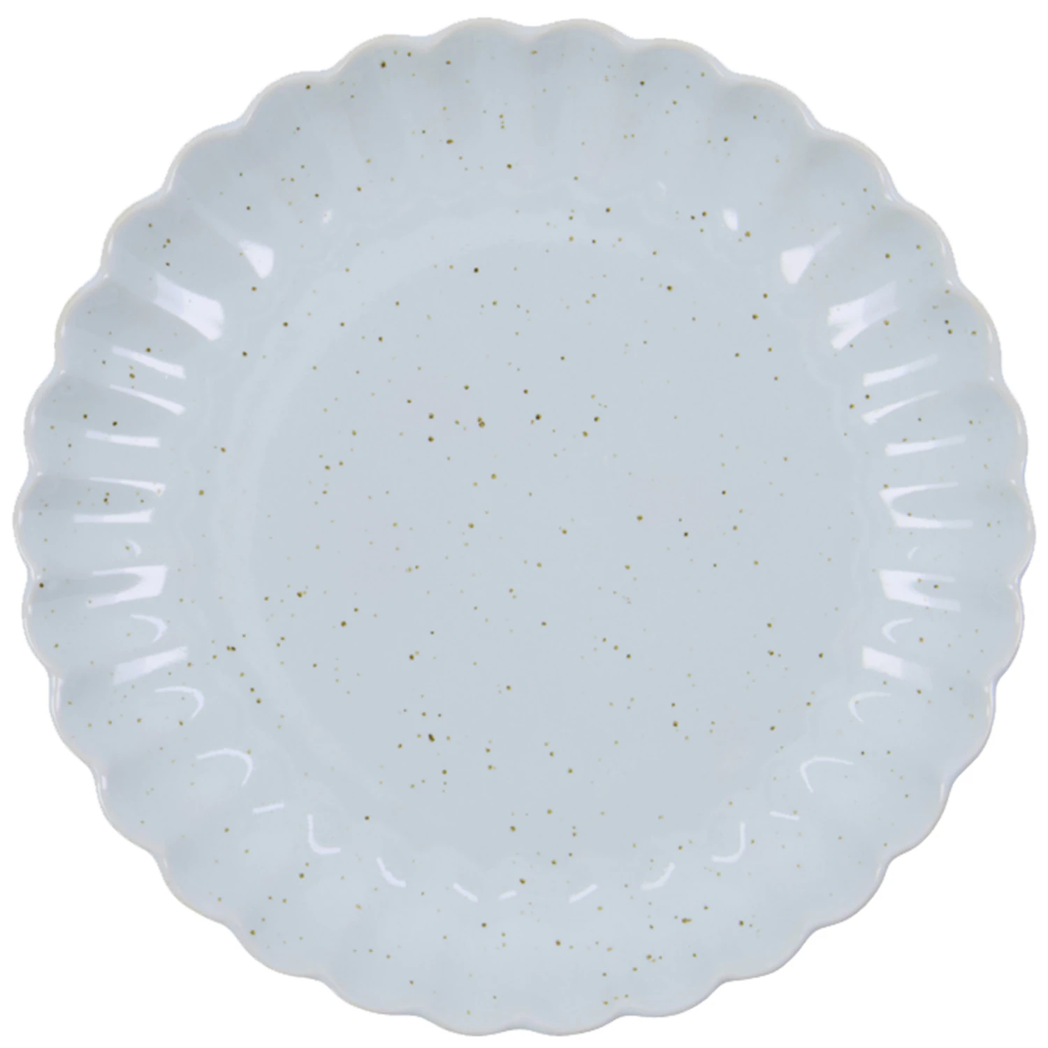 house doctor scallop tallrik ø20 cm - stengods ljusblå