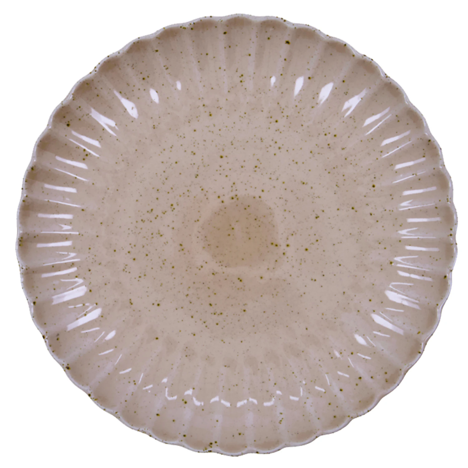 house doctor scallop tallrik ø26 cm - stengods rosa