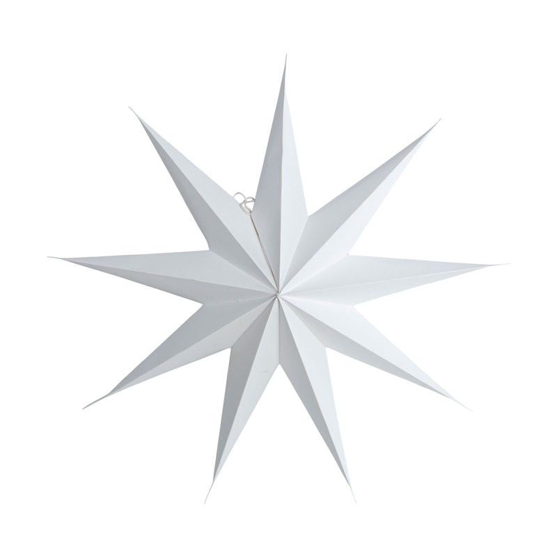 Star Pappersstjärna 9 Uddar 87 cm, Vit