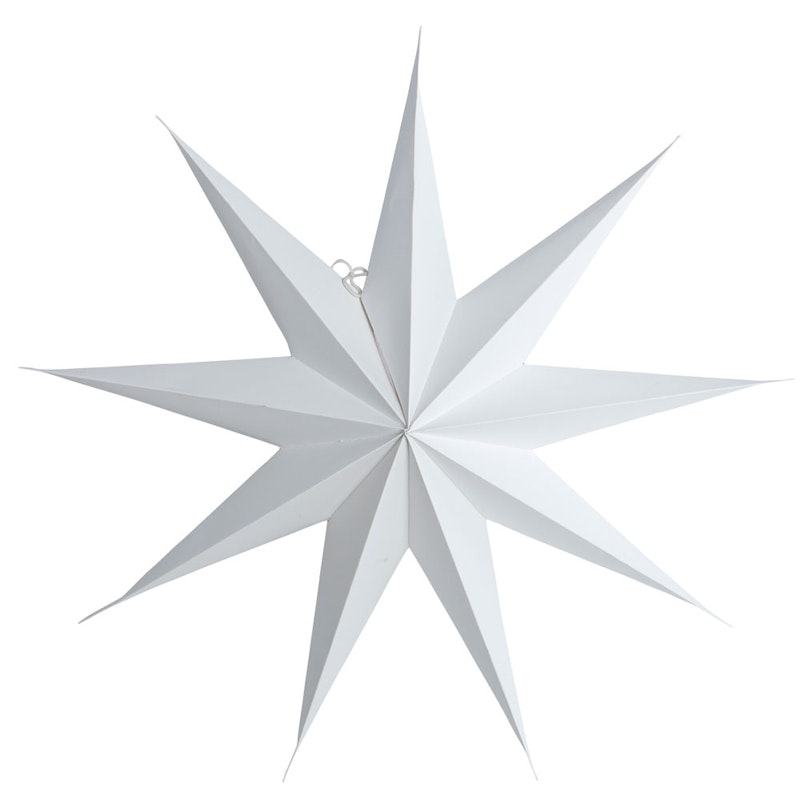 Star Pappersstjärna 9 Uddar 60 cm, Vit