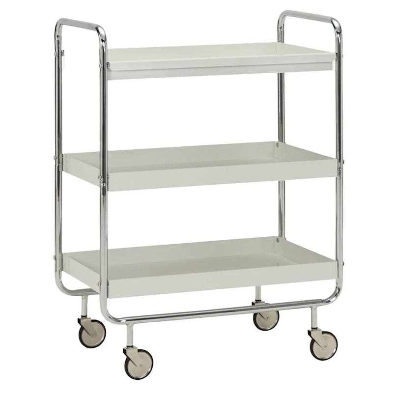 Roll Serveringsvagn Large, Krom / Off-white