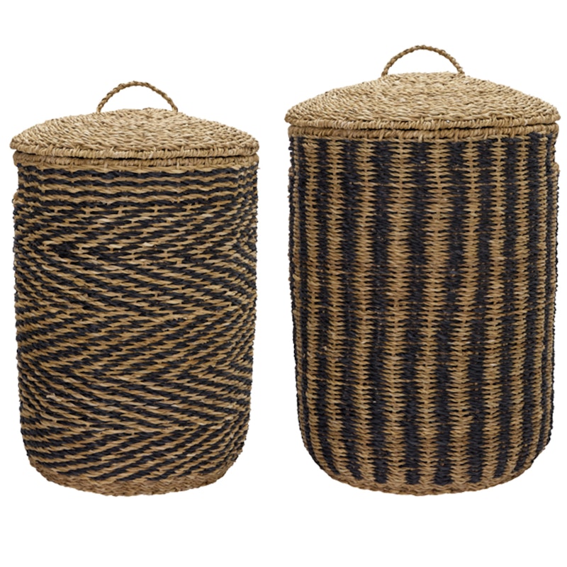 Cesto Förvaringskorg 2-pack, Svart/Natur