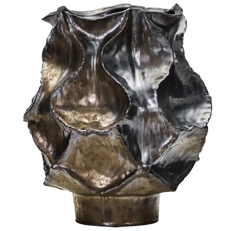 Waves Vas 34 cm, Antique metallic