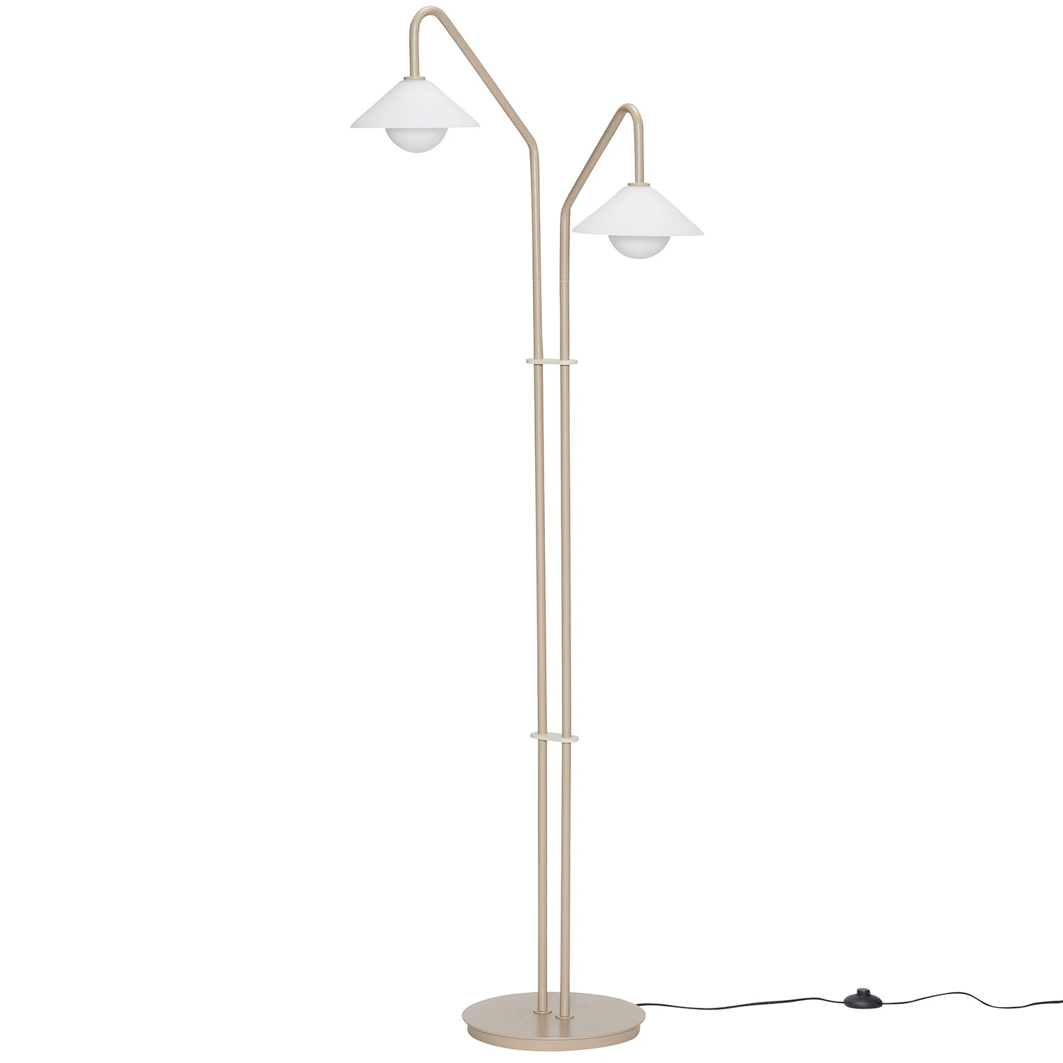 H&uuml;bsch Como Golvlampa Linen/vit - Golvlampor Beige