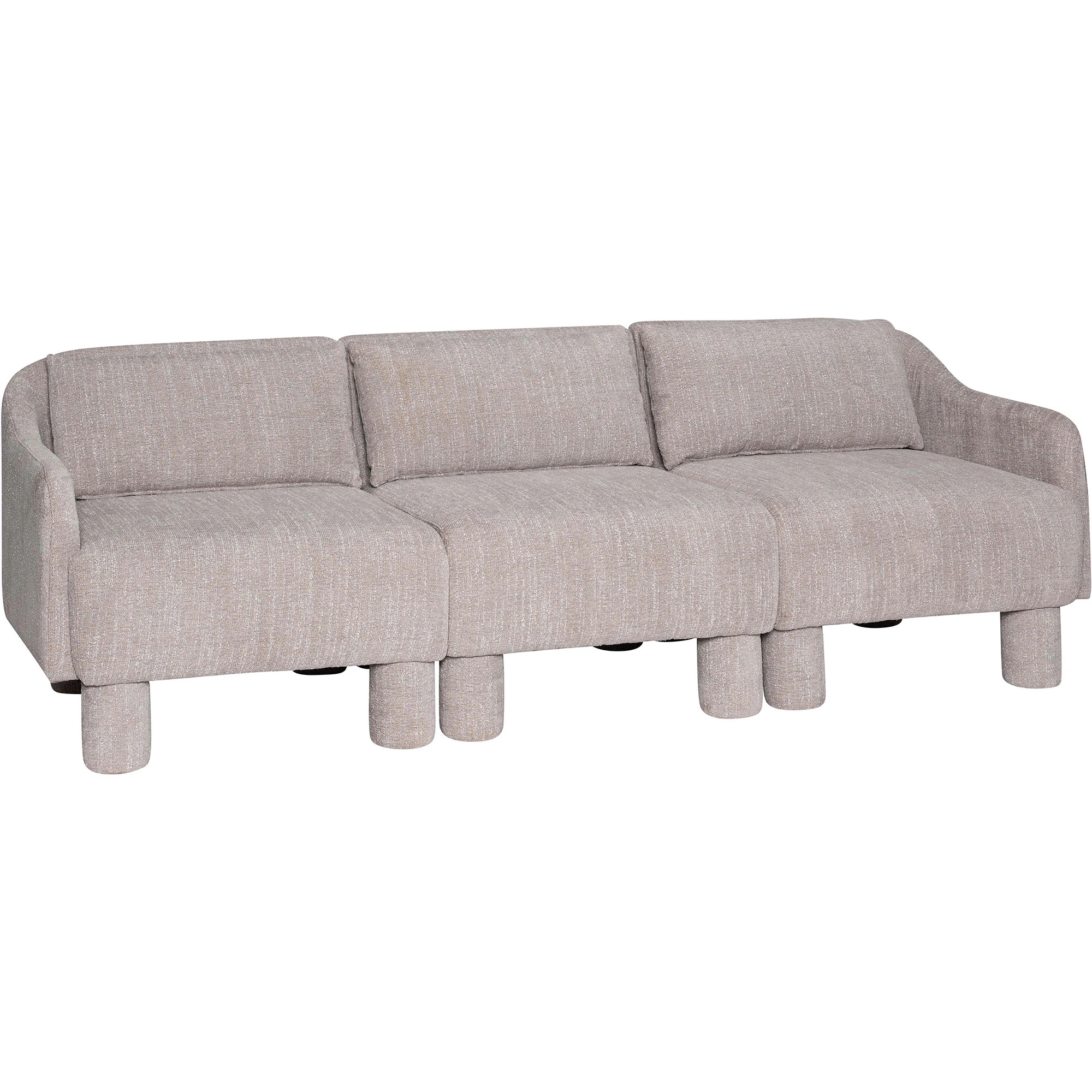H&uuml;bsch Elegance 3-sitssoffa - 3-sitssoffor Polyester Ljusgr&ouml;n