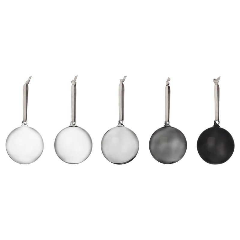Glaskula 80 mm 5-pack, Grå
