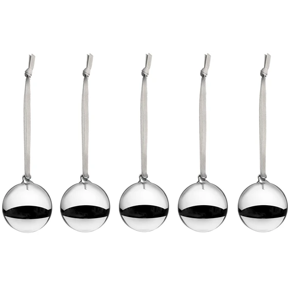 Iittala Julgranskula 40 Mm 5-pack - Julgranskulor Munblåst Glas Silver