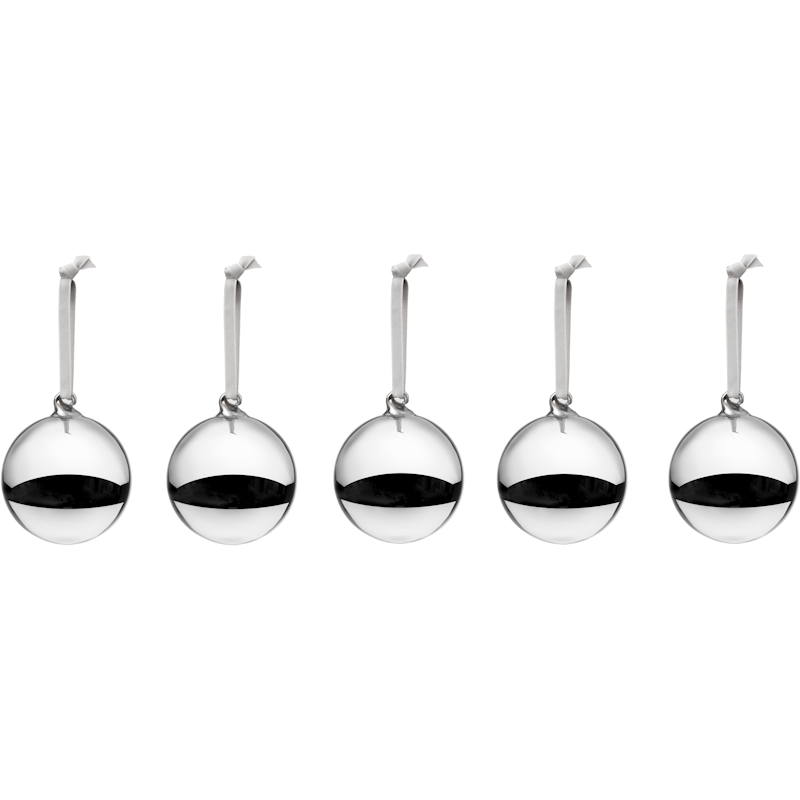 Julgranskula 80 mm 5-pack, Silver