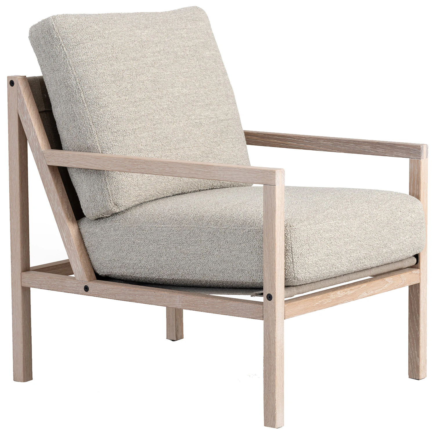 Jonas Ihreborn Seventy Five Wood F&aring;t&ouml;lj Vitpigmenterad Ek / - Boucl&eacute; Sand
