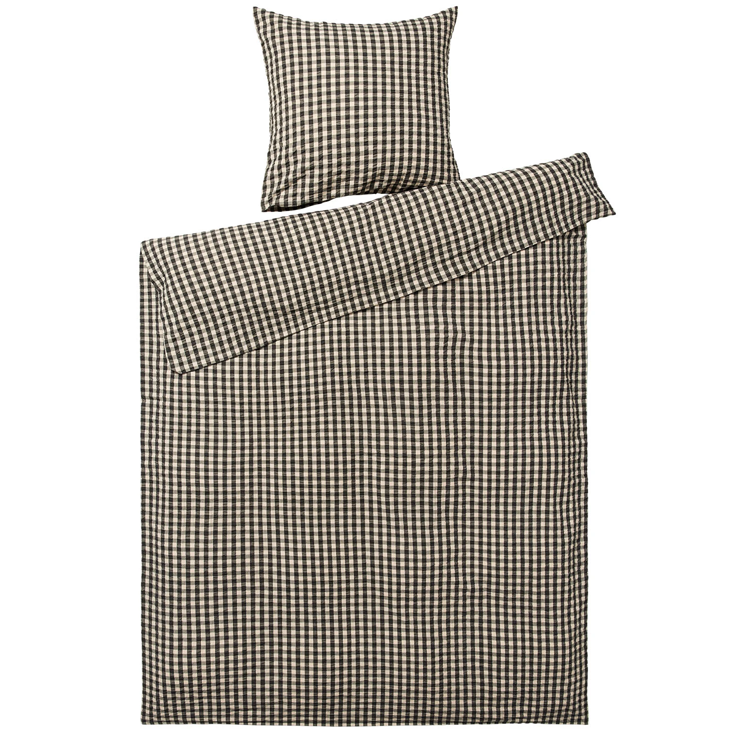 Juna Bæk & Bølge Påslakanset 150x210 + 50x60 Cm / Sand - Bäddset Ekologisk Bomull Svart