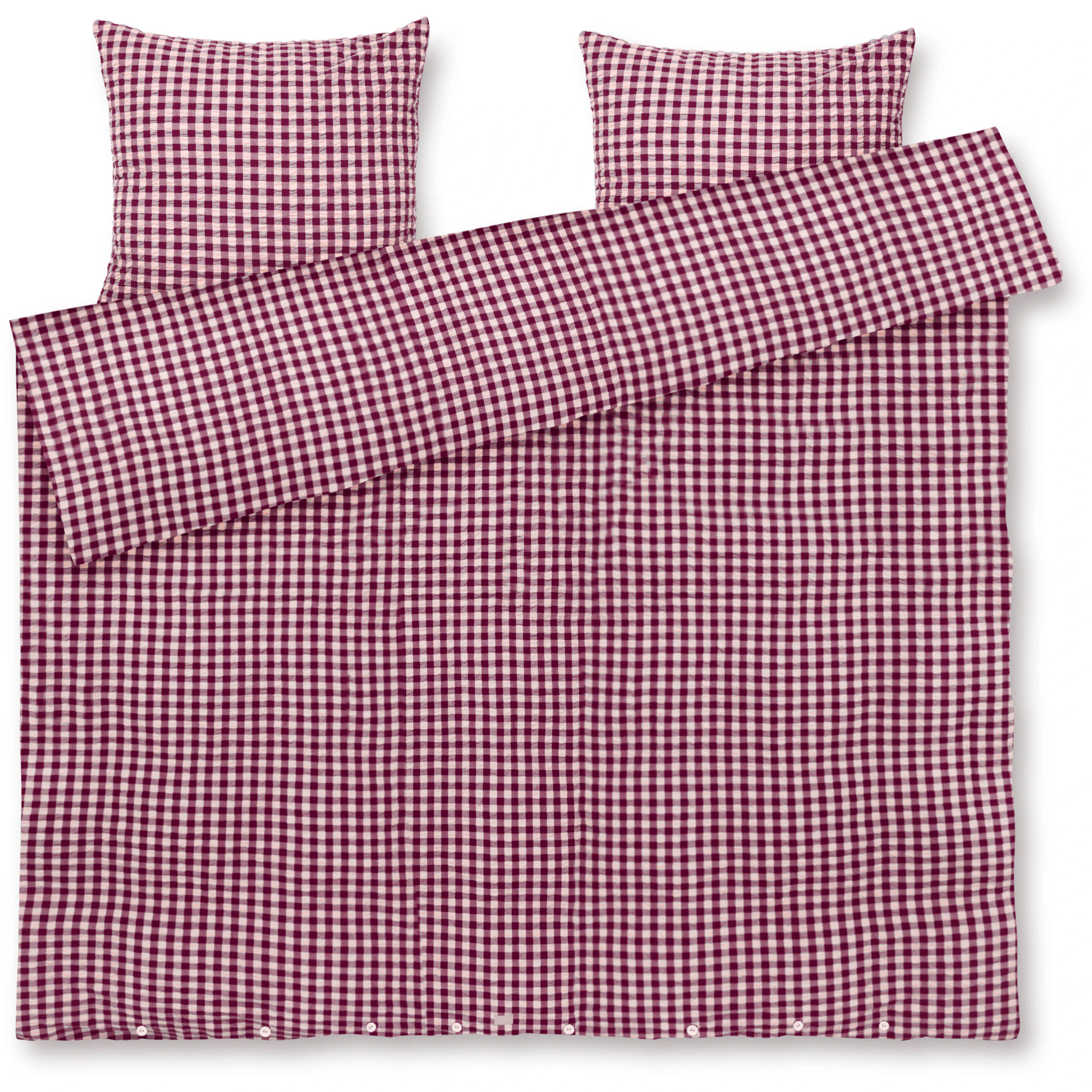 Juna Bæk & Bølge Påslakanset 220x220 Cm / Plommon - Bäddset Ekologisk Bomull Rosa