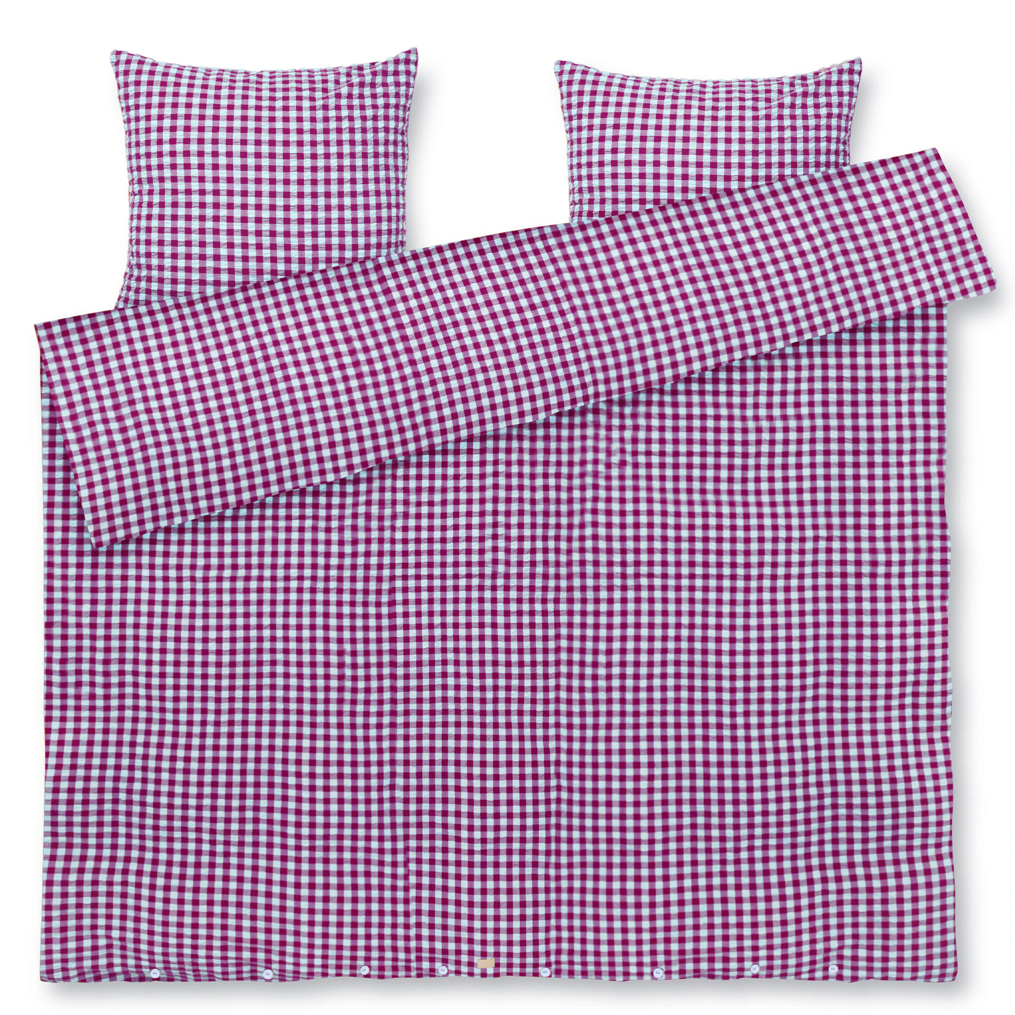 Juna Bæk&Bølge Påslakanset 200x200 + 60x63 Fuchsia / - Påslakan Ekologisk Bomull Mint
