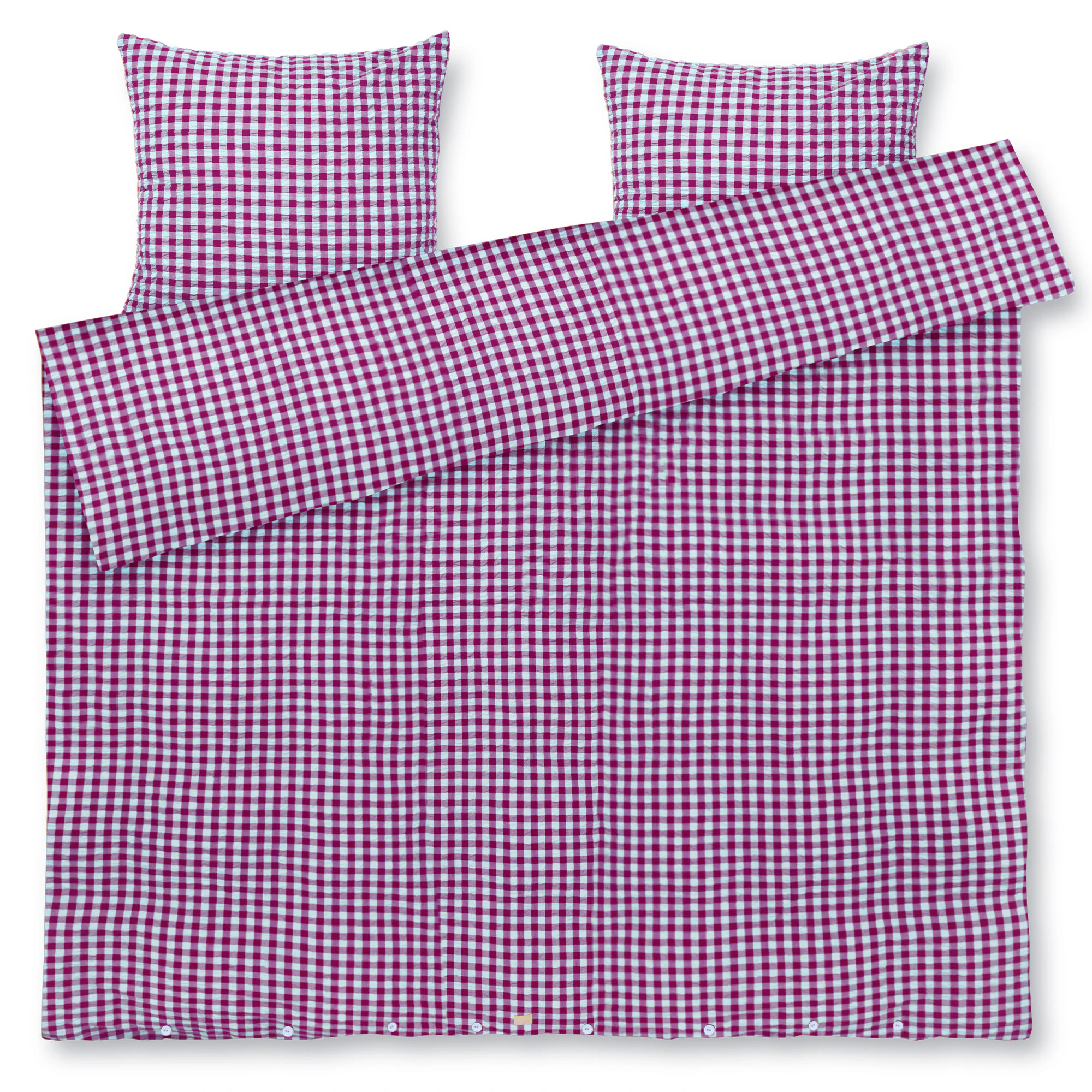 Juna Bæk&Bølge Påslakanset 220x220 + 50x60 Fuchsia / - Påslakan Ekologisk Bomull Mint