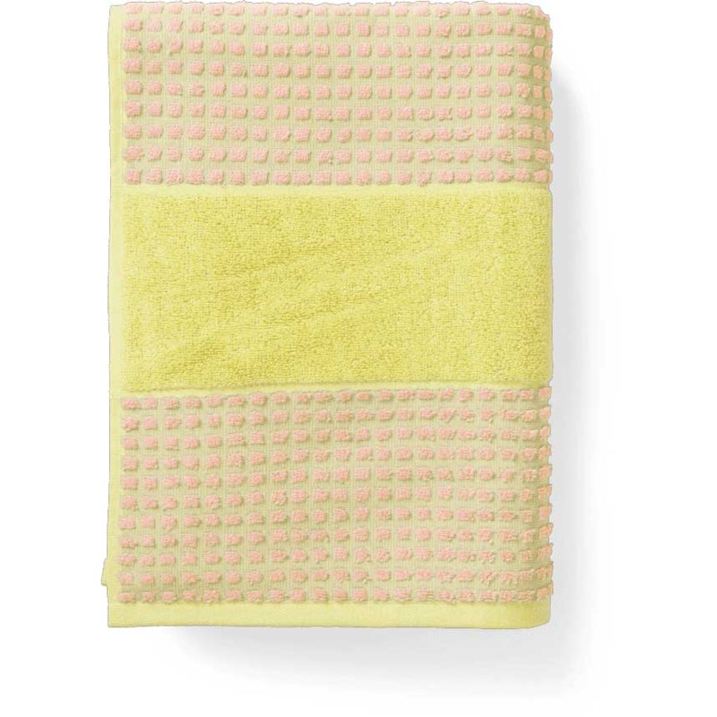 Check Handduk 50x100 cm, Gul / Rosa