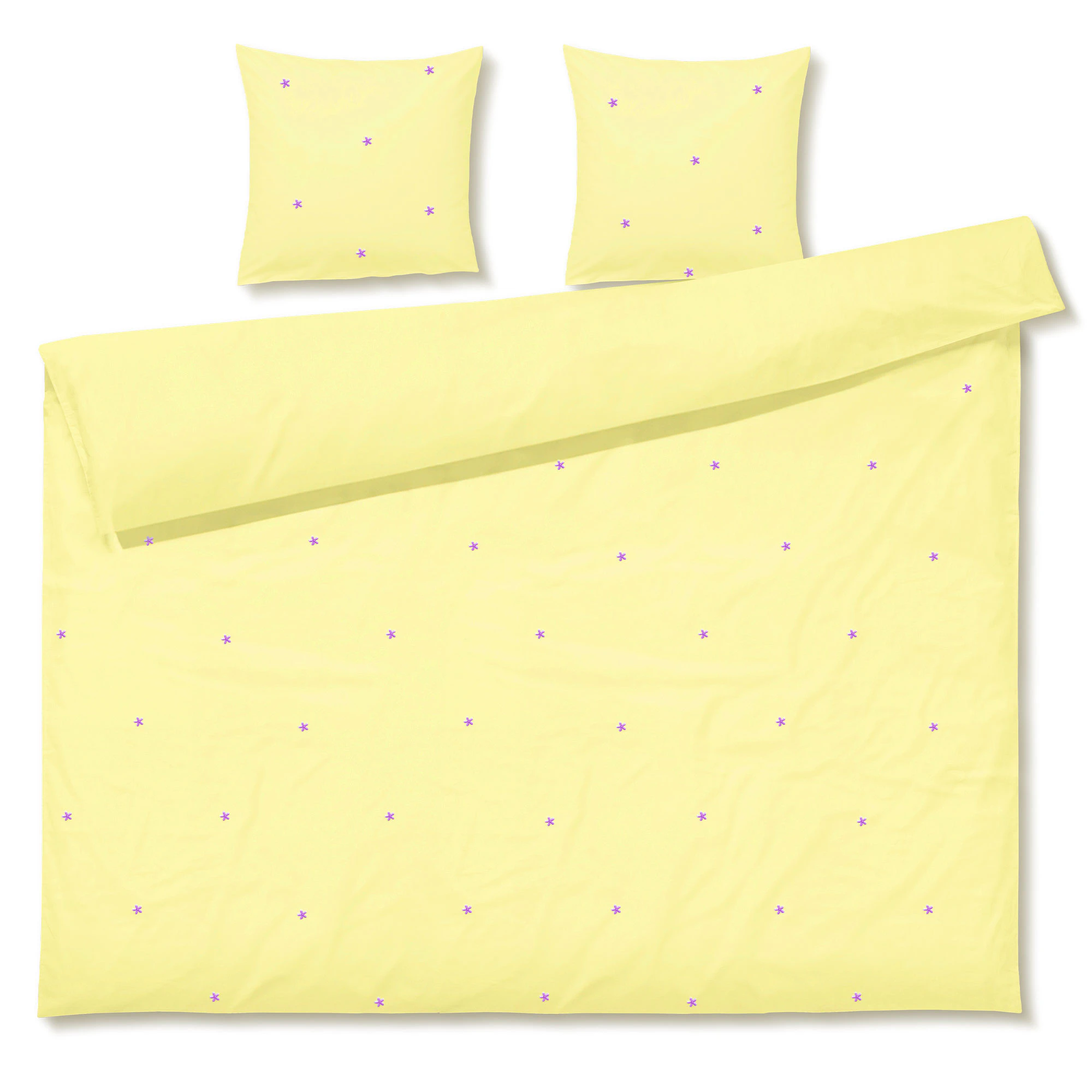 Juna Påslakanset 200x220 Cm + 60x63 - Påslakan Ekologisk Bomull Gul