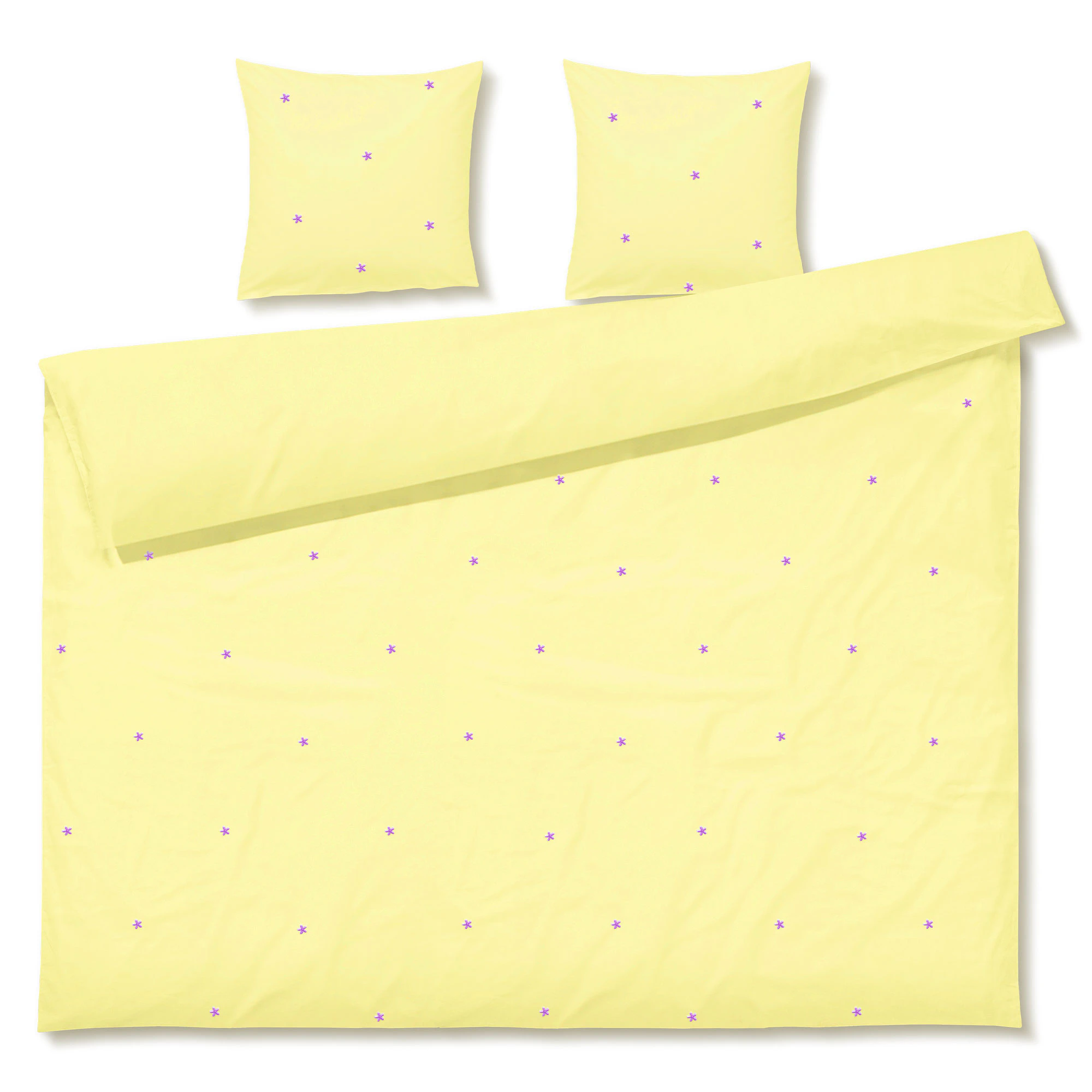 Juna Påslakanset 220x220 Cm + 50x60 Cm - Påslakan Ekologisk Bomull Gul