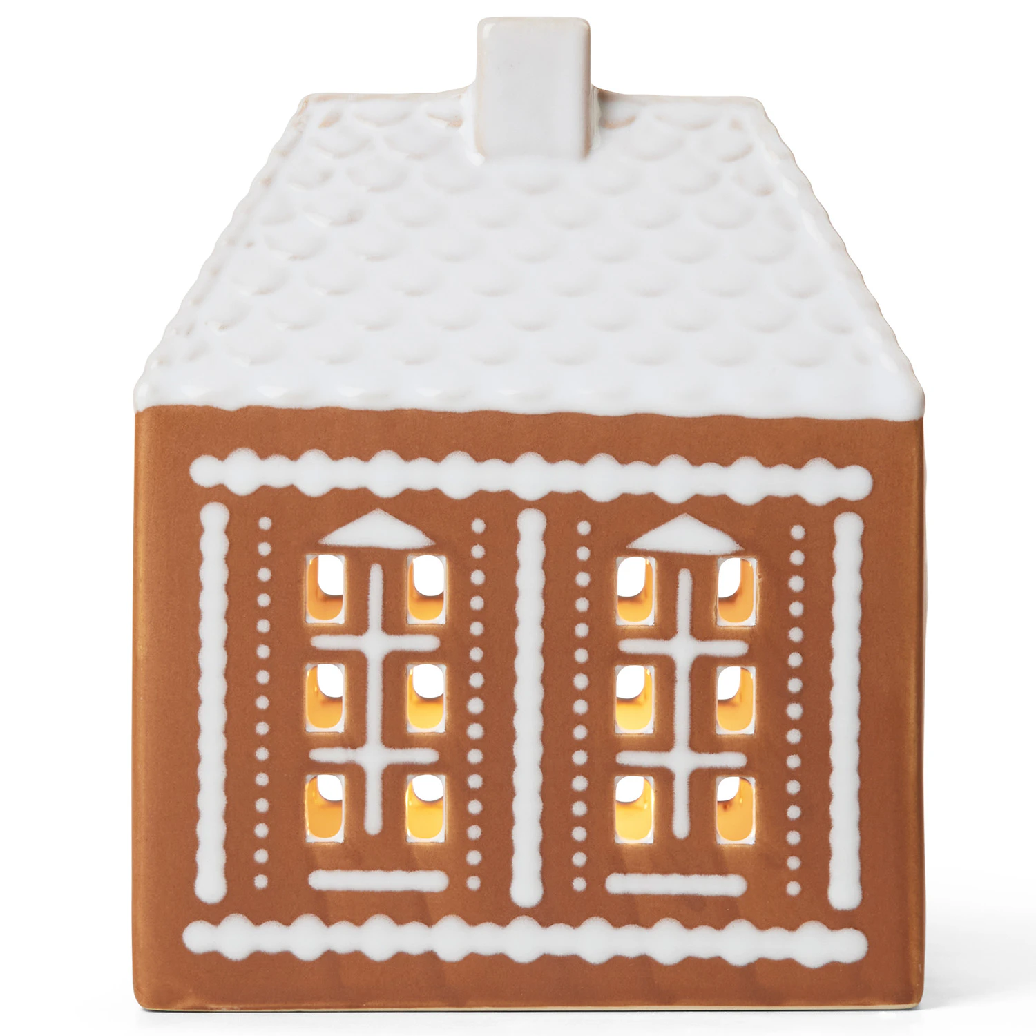 Kähler Gingerbread Ljuslykta Medium - Julpynt Keramik Brun