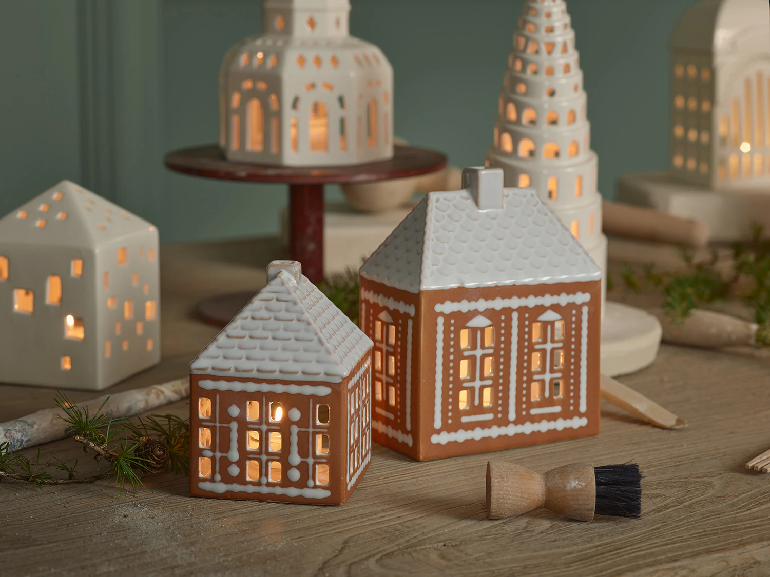 Kähler Gingerbread Ljuslykta Medium, brun från Kähler, bild 2