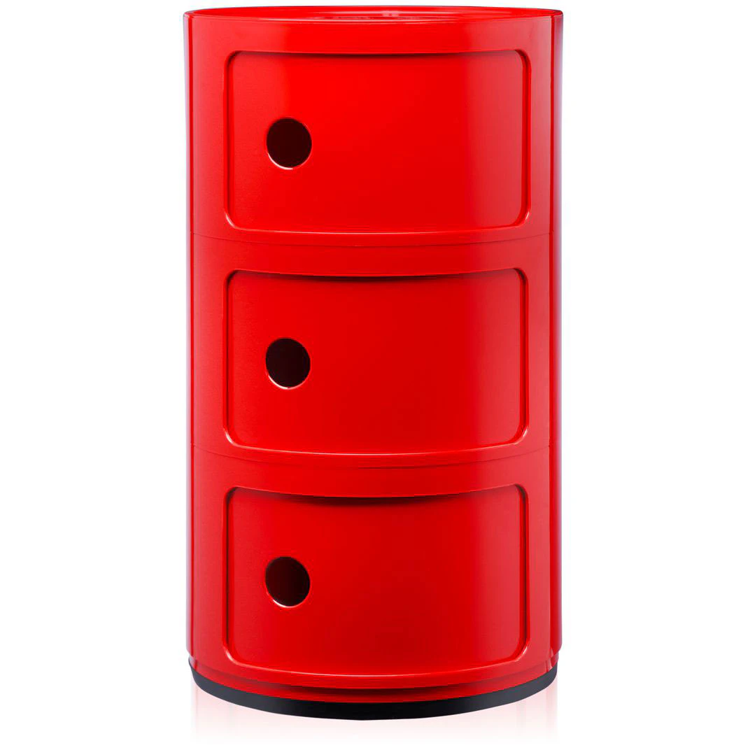 Kartell Componibili Classic Förvaring Med 3 Fack - Hurtsar Abs-plast Röd
