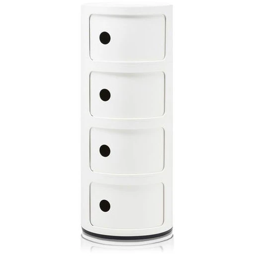Kartell Componibili Classic Förvaring Blank Finish Med 4 Fack - Hurtsar Abs-plast Vit