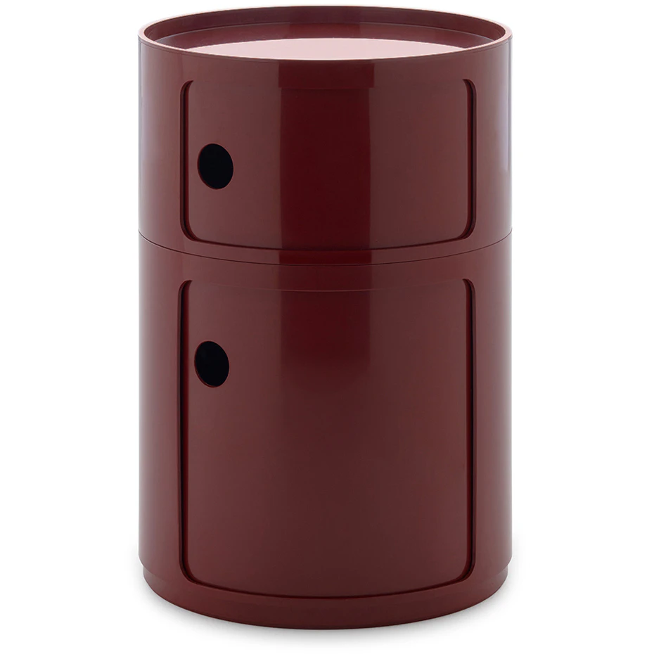 Kartell Componibili New Big F&ouml;rvaring Med 2 Fack - Sidobord & Avlastningsbord Abs-plast Vinr&ouml;d