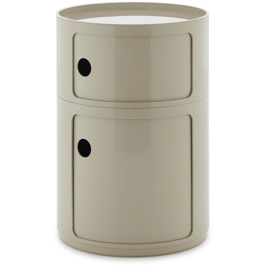 Kartell Componibili New Big F&ouml;rvaring Med 2 Fack - Sidobord & Avlastningsbord Abs-plast Dove Grey