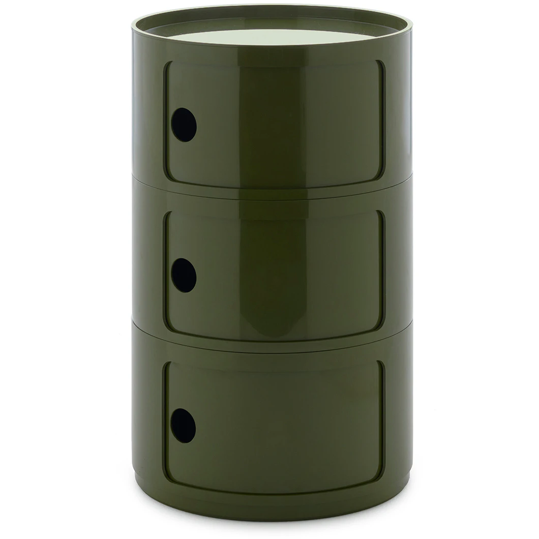 Kartell Componibili New Big F&ouml;rvaring Med 3 Fack - Sidobord & Avlastningsbord Abs-plast Gr&ouml;n