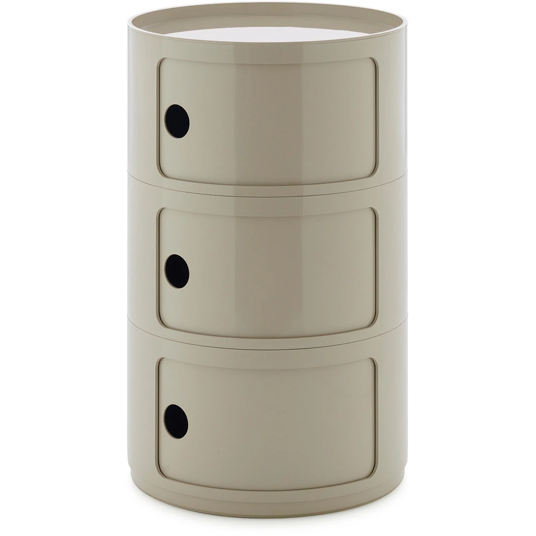 Kartell Componibili New Big F&ouml;rvaring Med 3 Fack - Sidobord & Avlastningsbord Abs-plast Dove Grey