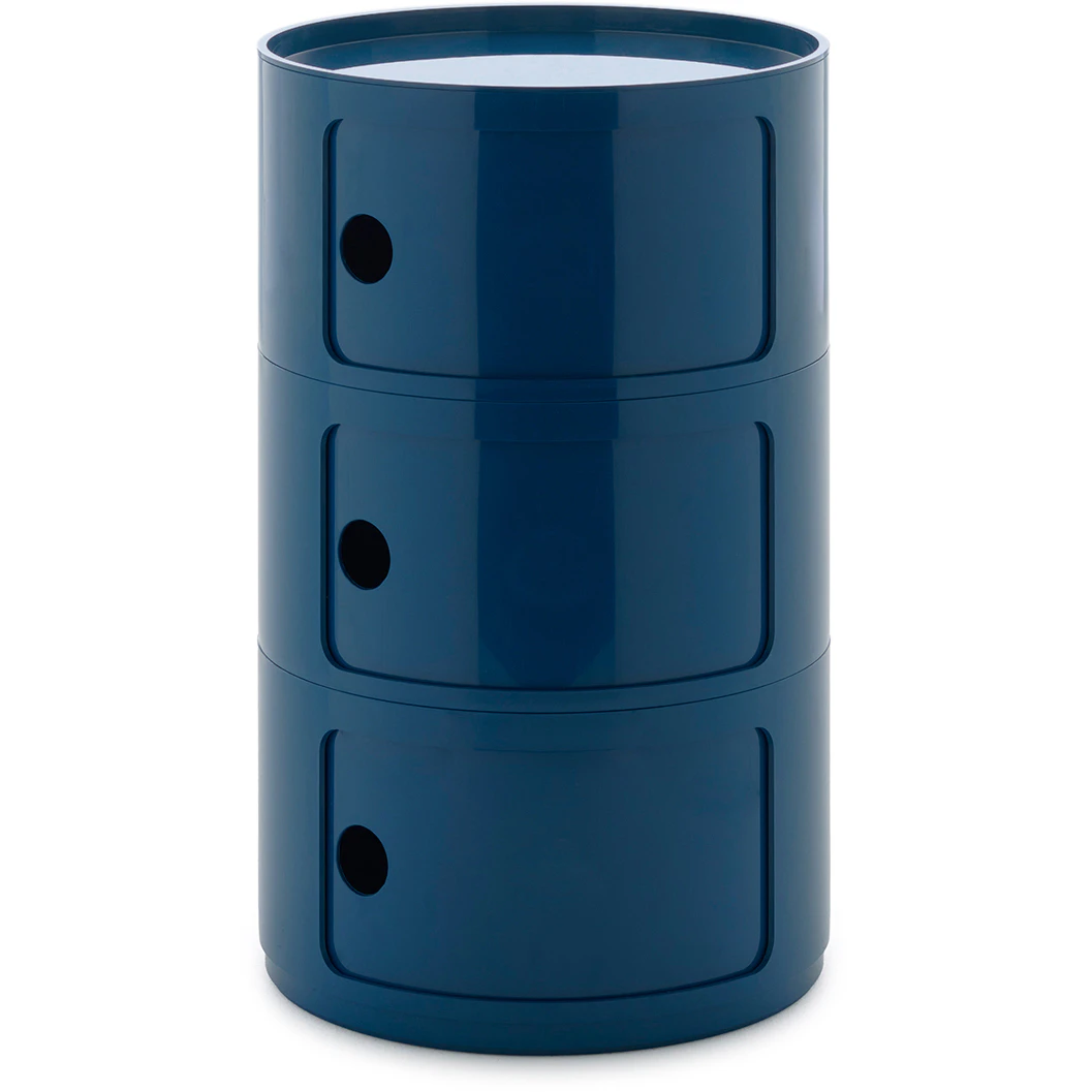 Kartell Componibili New Big F&ouml;rvaring Med 3 Fack - Sidobord & Avlastningsbord Abs-plast Bl&aring;