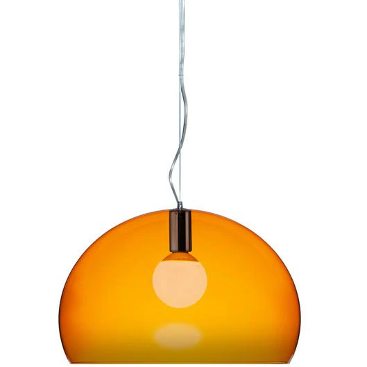 Kartell Fl/y Pendel 52 Cm - Pendellampor Återvunnen Pmma Orange