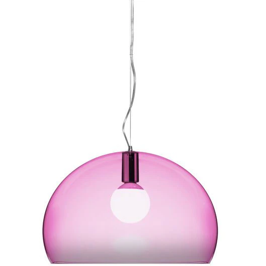 Kartell Fl/y Pendel 52 Cm - Pendellampor Återvunnen Pmma Rosa