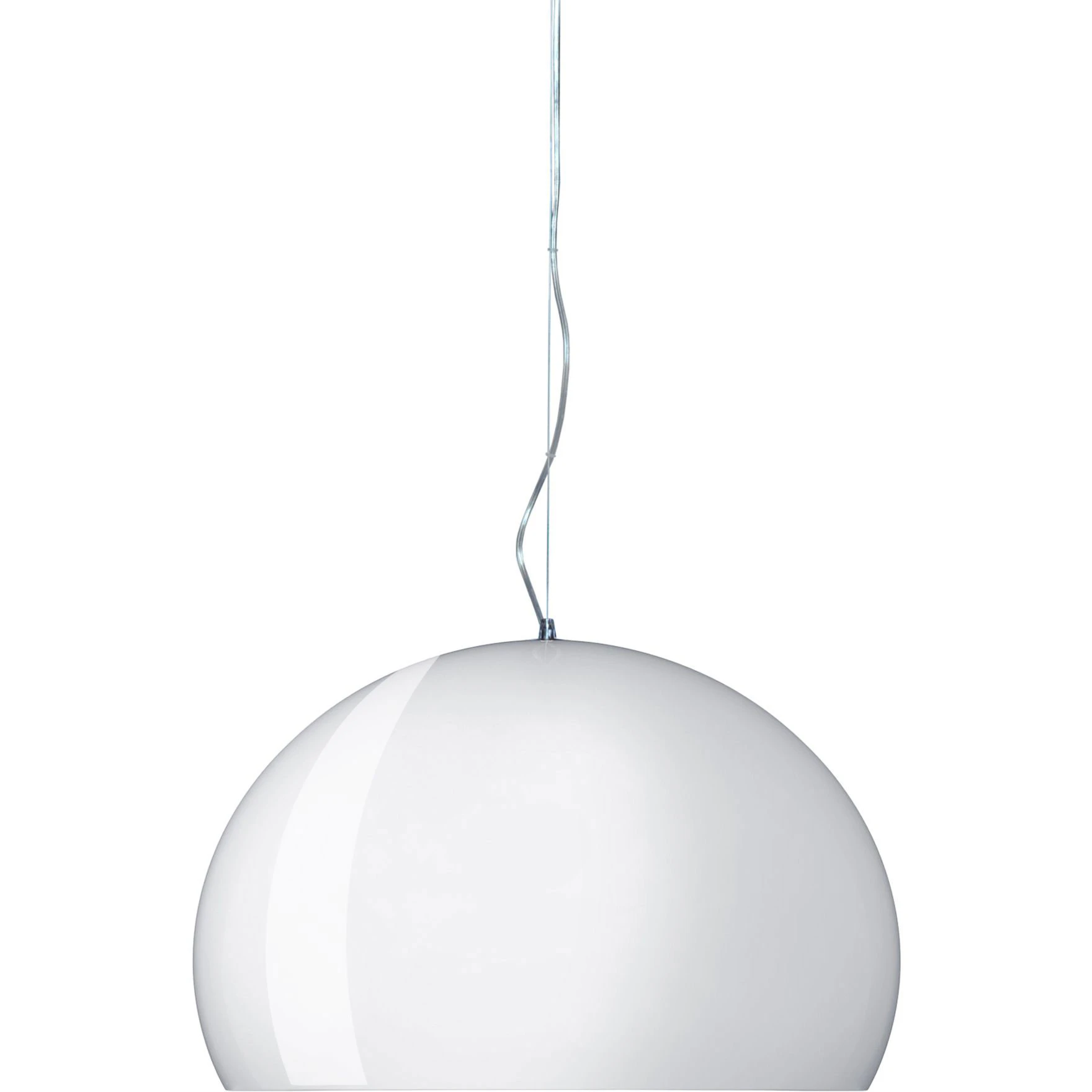 Kartell Fl/y Pendel 52 Cm Vit Glossy - Pendellampor Återvunnen Pmma Högblank Vit