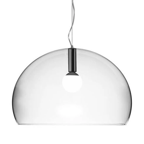 Kartell Fl/y Pendel 83 Cm - Pendellampor Återvunnen Pmma Transparent