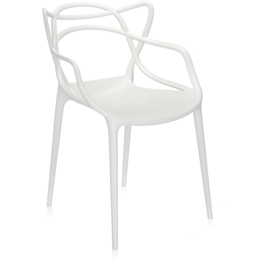 kartell masters stol utomhus 4-pack - trädgårdsstolar återvunnen termoplastisk teknopolymer vit