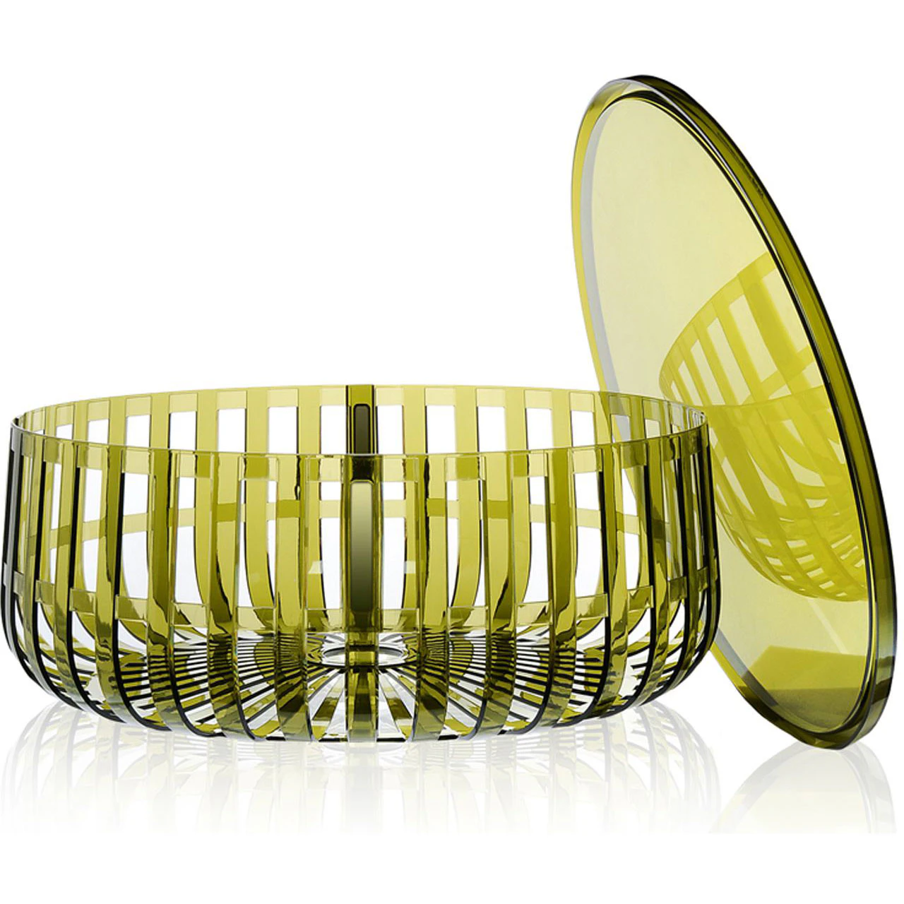 kartell panier korg - soffbord plast mörkgrön