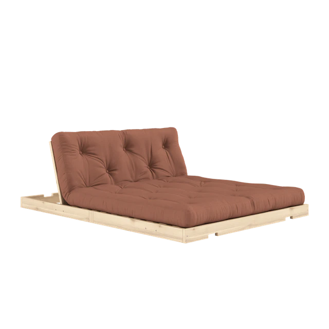 Karup Flip Soffa Med Madrass 140x200 Ler/raw - Modulsoffor Bomull Brun