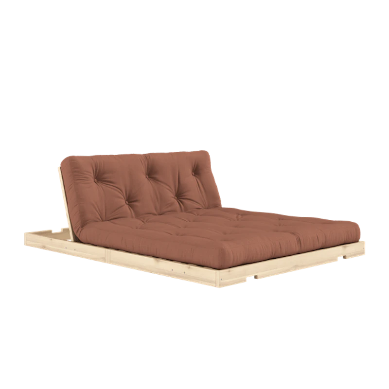Flip Soffa Med Madrass 140x200 Lerbrun/Raw