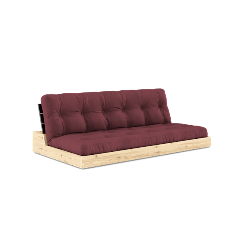 Bas Bäddsoffa Med 5-Lagers Madrass Svart Natt/Bordeaux