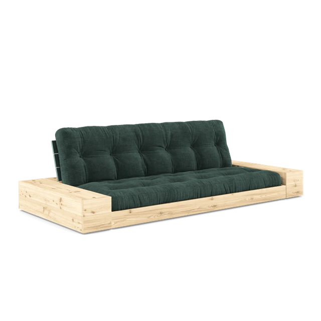 Karup Bas Med Sidobox Och 5-lagers Madrass Frodig Gr&ouml;n/t&aring;ng - Modulsoffor Bomull Seaweed
