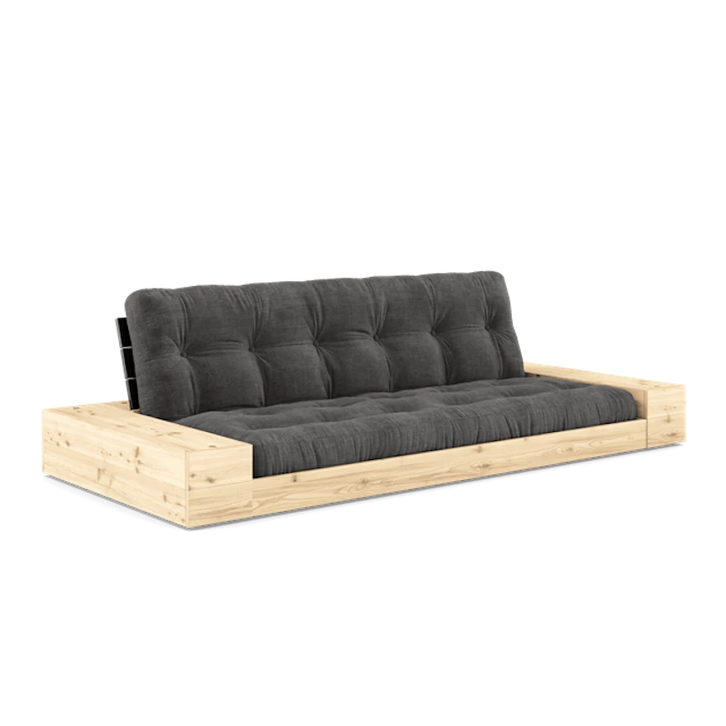 Bas Med Sidobox och 5-Lagers Madrass Svart Natt/Kol