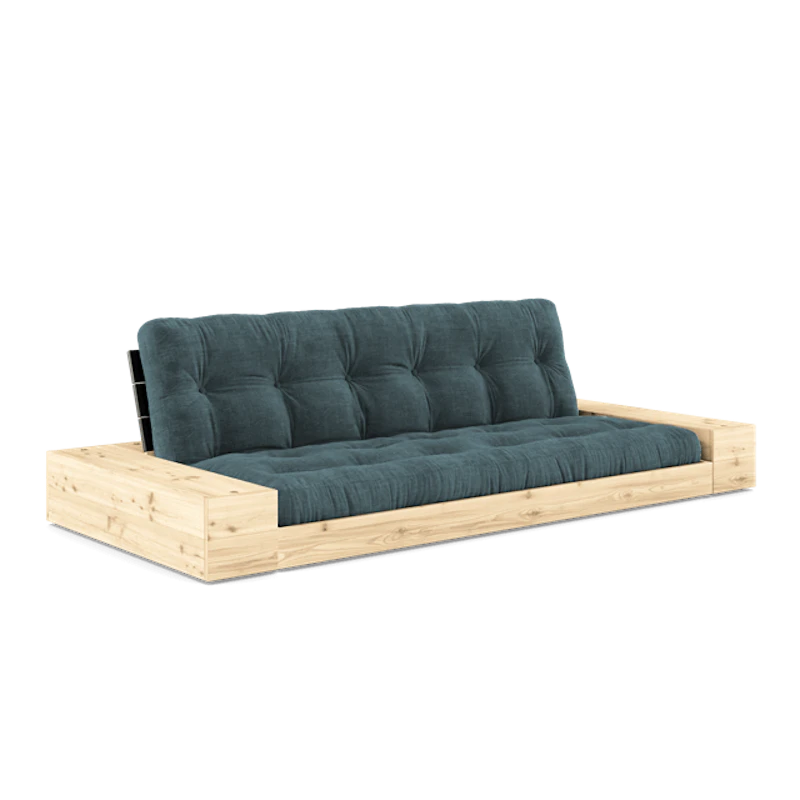 Bas Med Sidobox och 5-Lagers Madrass Svart Natt/Ljusblå