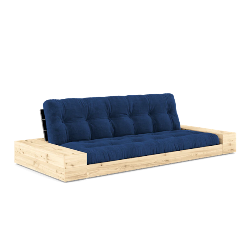 Bas Med Sidobox och 5-Lagers Madrass Svart Natt/Kungsblå