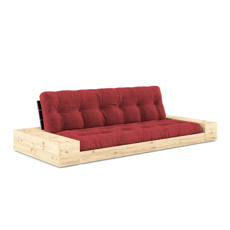 Bas Med Sidobox och 5-Lagers Madrass Svart Natt/rubinröd