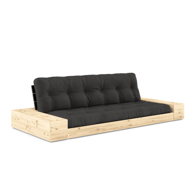 Karup Bas Med Sidobox Och 5-lagers Madrass Natt/m&ouml;rkgr&aring; - Modulsoffor Bomull Svart