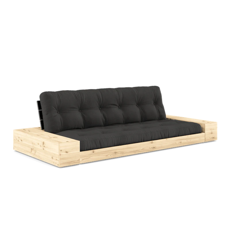 Bas Med Sidobox och 5-Lagers Madrass Svart Natt/Mörkgrå