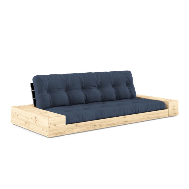 Karup Bas Med Sidobox Och 5-lagers Madrass Natt/marinbl&aring; - Modulsoffor Bomull Svart